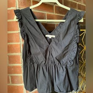 XIRENA Black 100% Cotton Blouse